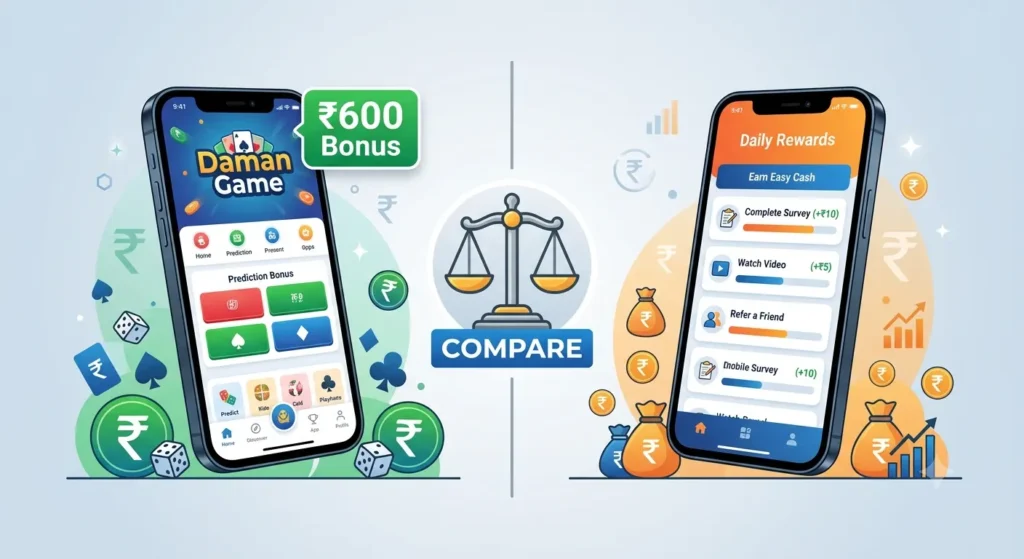 Daman Game vs other earning apps